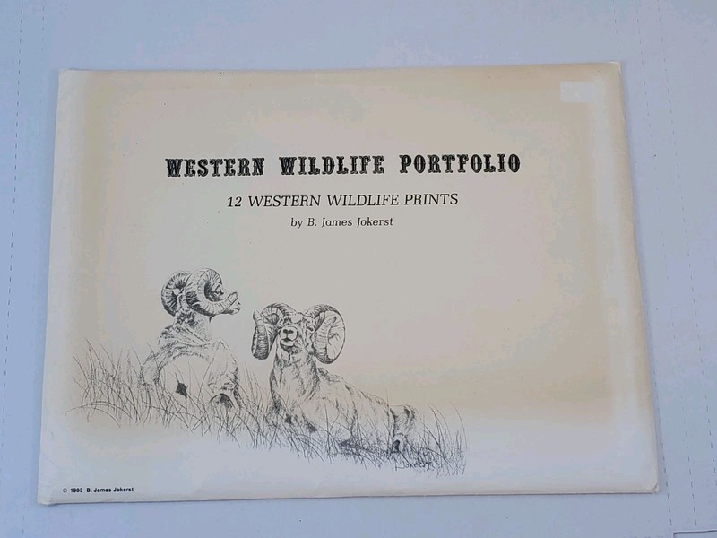 Western Wildlife Portfolio 12 Wildlife Prints By B. JAMES JOKERST 1983 Vintage