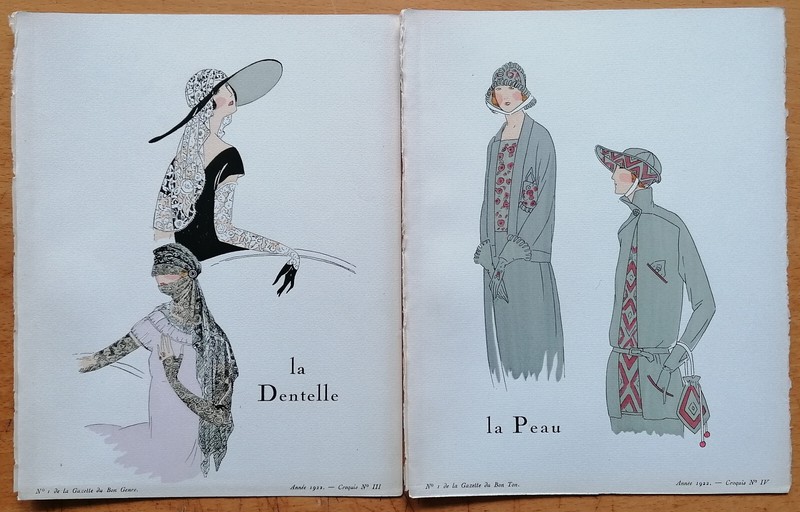 Modes et Frivolites 8 Prints – Art Deco Gazette de Bon Ton Pochoir – 1920