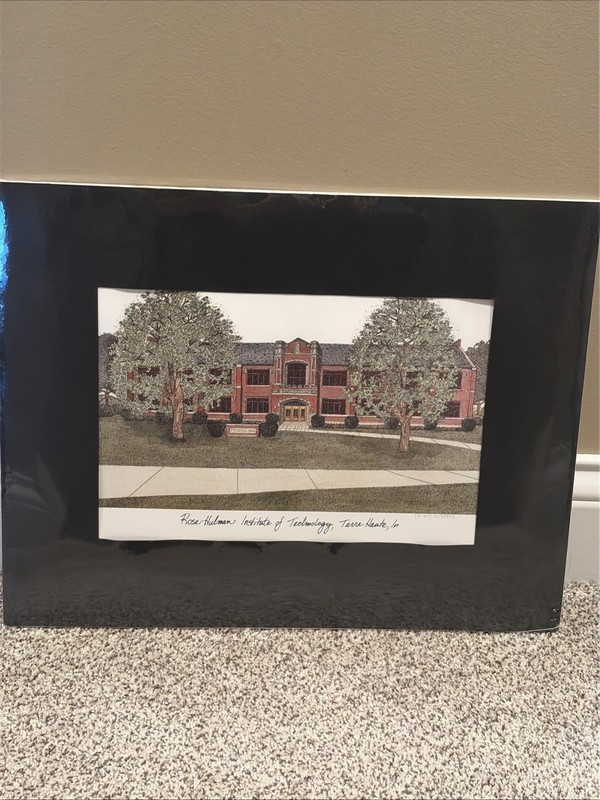 Rose-Hulman Institute of Technology Lithograph Print Matted Art Limited Edition