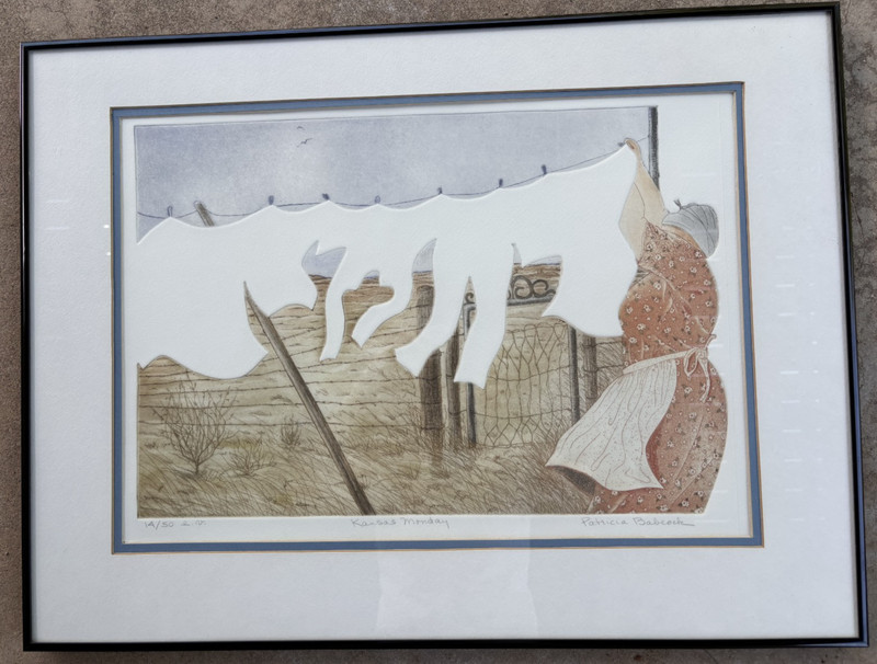 Patricia Babcock Intaglio Etching «Kansas Monday» Signed #14/50 Excellent