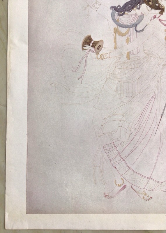 Abdur Rahman Chughtai Block Print Art India Vintage Shiva Parvati Pakistan gallery