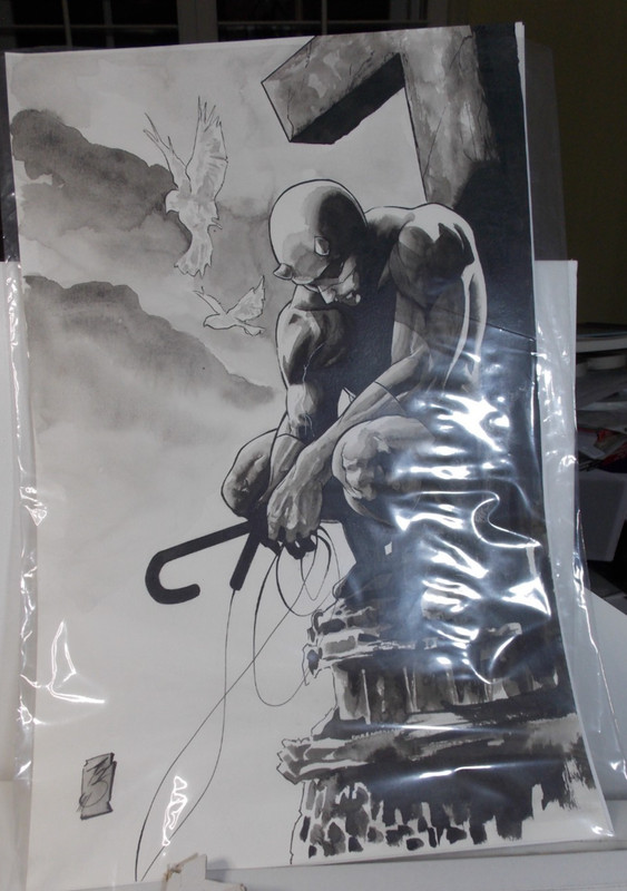 Comics Art sketch11"x17" DAREDEVIL watercolor on Strathmore paper by James Slay gallery