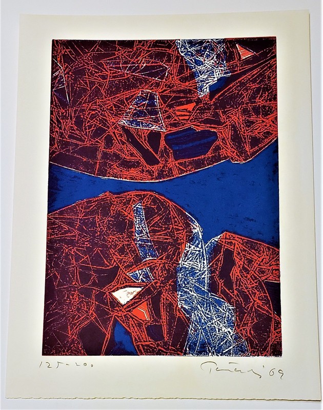 GABOR PETERDI Rare 1969 Color INTAGLIO ETCHING Hand Signed MAUNA LOA 125/200