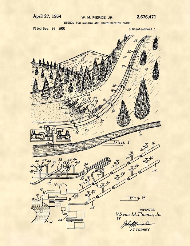 Snow Maker Patent Art Print – Tey Snow Making Machine – Vintage Antique Ski -950