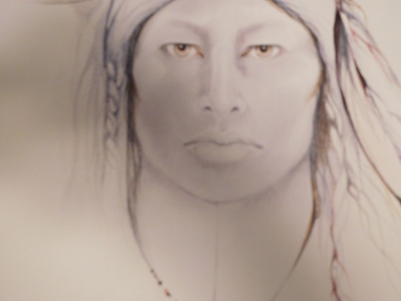 Vintage Print Or PosterNative American with Wolf Spirit Animal BY MARIE BUCHFIN gallery
