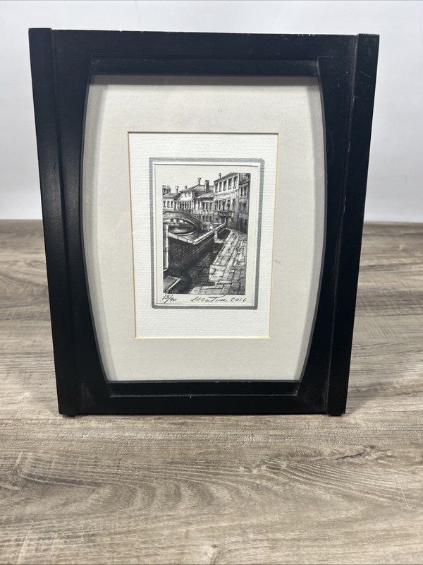 Framed under Glass "Venice" by Artist See Pics???
