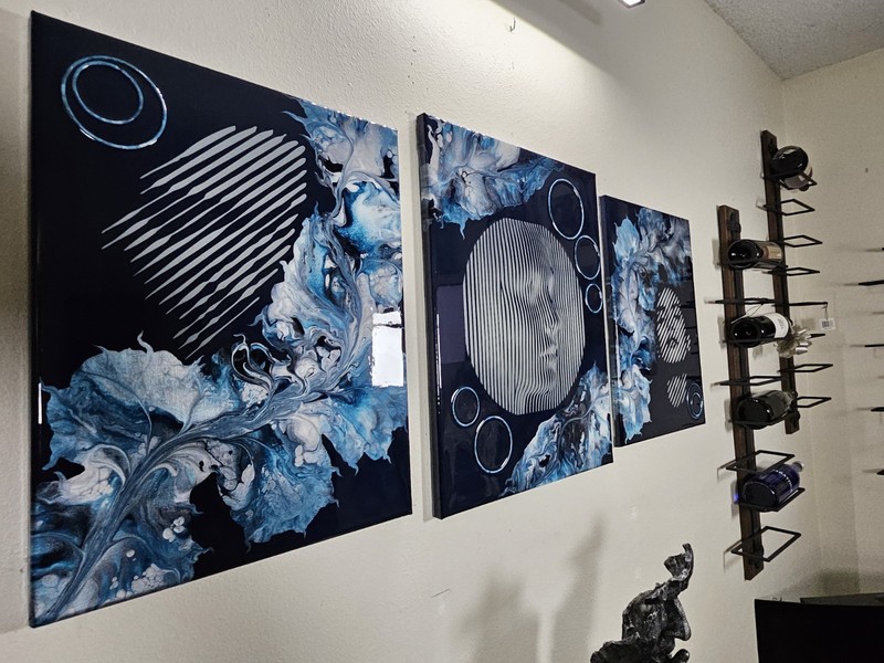 Lg 3pc set. 1, 16x20/2, 14x18. 3D Effects, Resin. Titled, Peaceful Thoughts. gallery