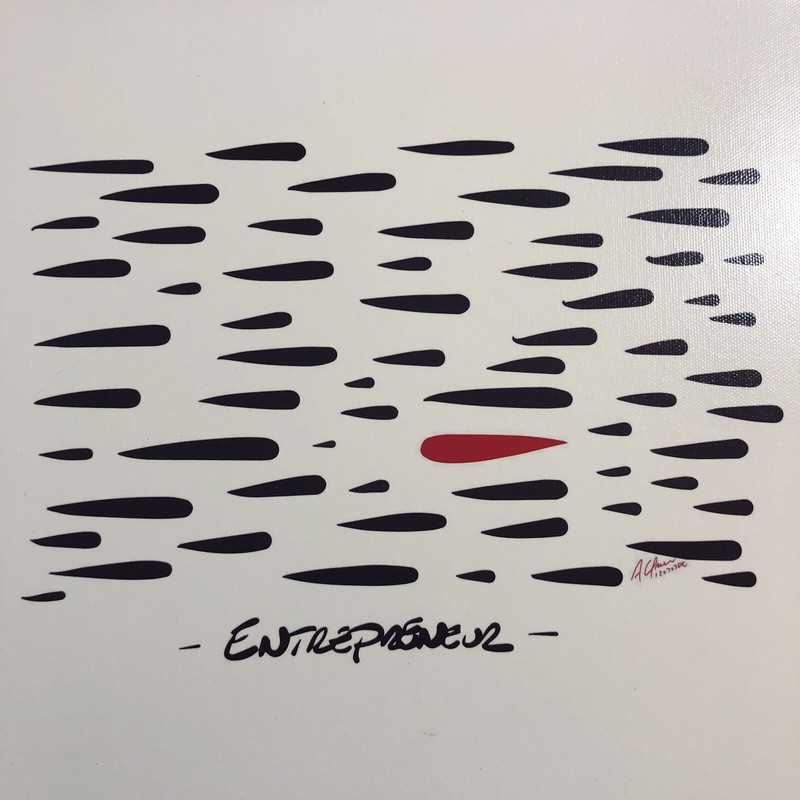 Entrepreneur Print Against the Grain Unique Red Black White 11 x 14 Canvas gallery