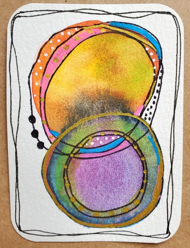 Original ACEO ATC Mixed Media Abstract Art Card OOAK #1 Signed 2.5″ x 3.5″