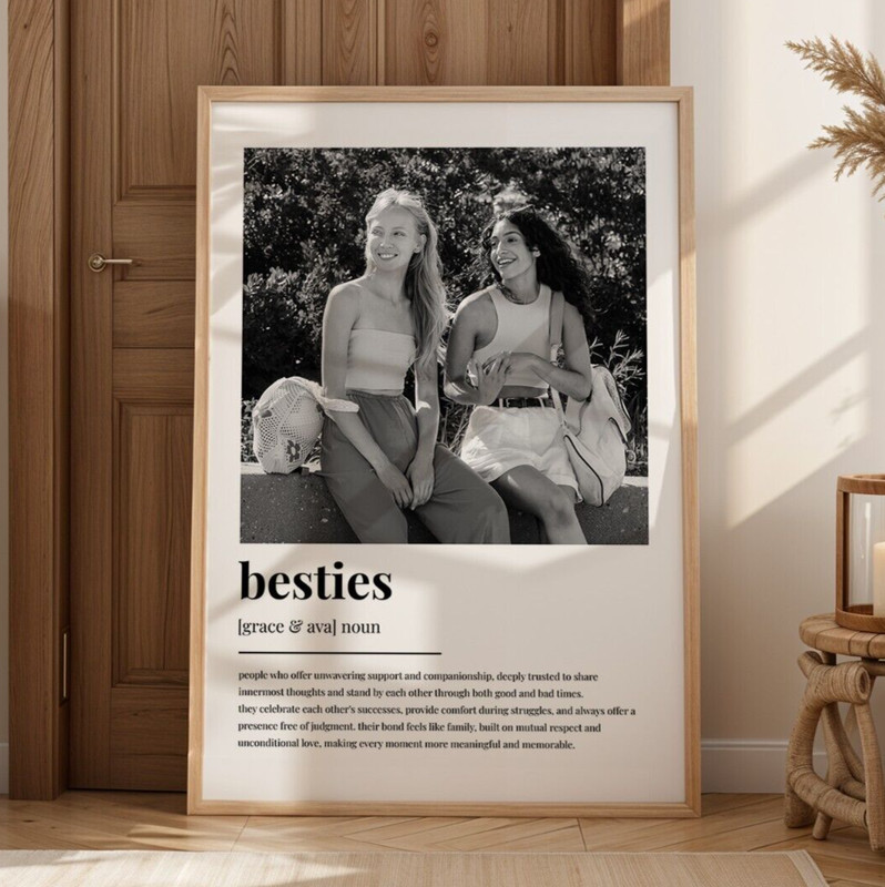 Personalised Best Friend Gift Besties Photo Print Custom Friendship Wall Art