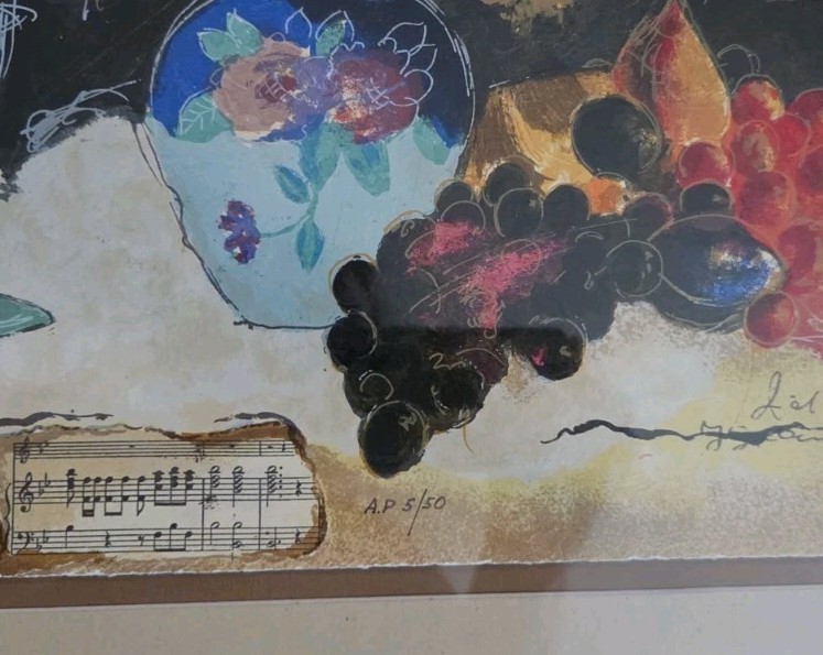Alexander & Wissotzky, "Red Flowers With Grapes" Limited 5/50 Serigraph Framed gallery