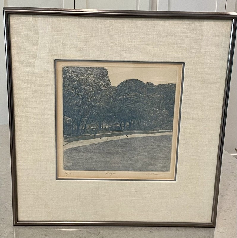 HAROLD ALTMAN Original Lithograph – «Pigeons» Signed and Numbered 69 of 140