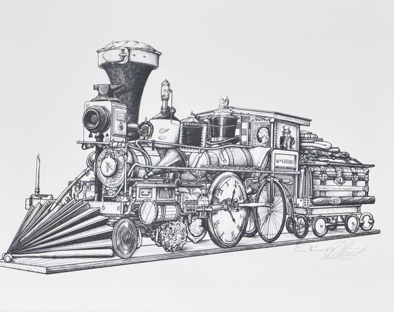 Don Stewart Locomotive Print Framed Composite Imagery DS Art Train Illustration gallery