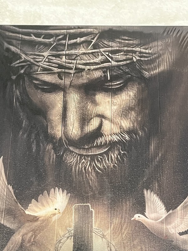 12x16 in Canvas Jesus with Cross & Doves Christian Wall Art Print gallery