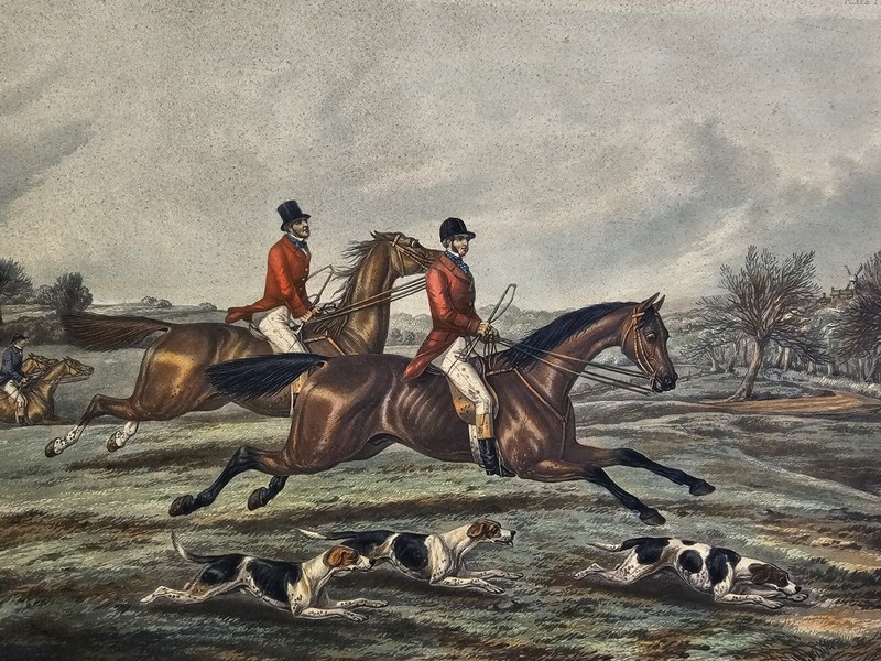 1859 PRINT Fore’s Hunting Sketches Right and Wrong Sort ALKEN Hand Col 60.5cm 1