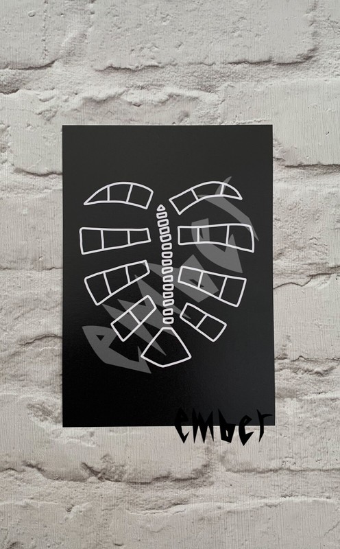 Monstera X-Ray Print Art Print on 300gsm A4 or A5 card for display by Ember