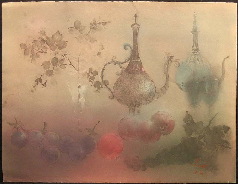 Kaiko Moti «Pomegranates» Hand Signed Fine Art Etching still life MAKE OFFER!