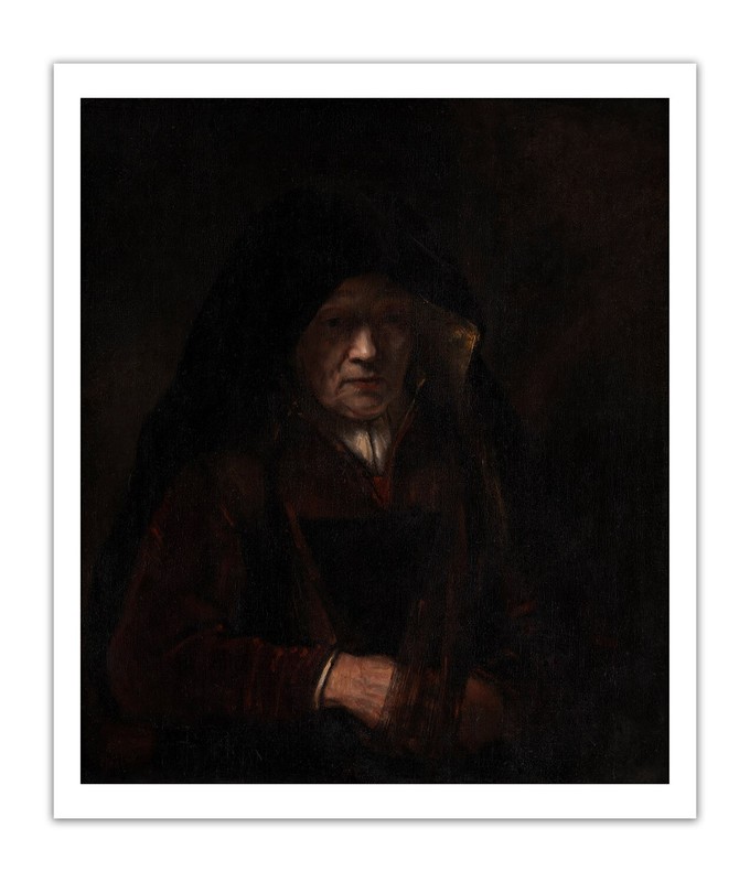REMBRANDT An Old Woman 1600’S Painting Print Poster 17×20″ inch