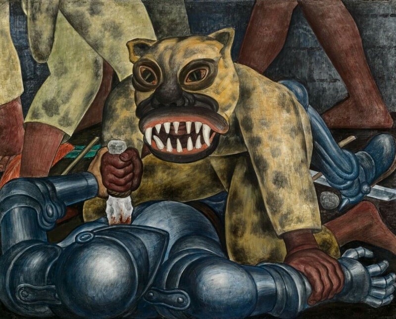 1931 Indian Warrior, by Diego Rivera vintage ART PRINT antique painting