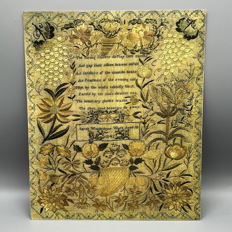 Print of Antique Early Victorian Needlework Sampler Dated 1842 Unframed Picture