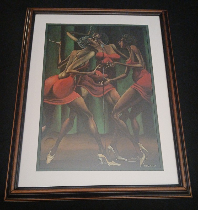 "SINGIN' SISTAHS" by Ernie Barnes Custom Framed Open Edition Print 18x24 gallery