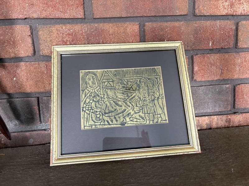 VINTAGE BRASS RUBBING Adoration Of The Shepard Nativity St Andrew’s Church