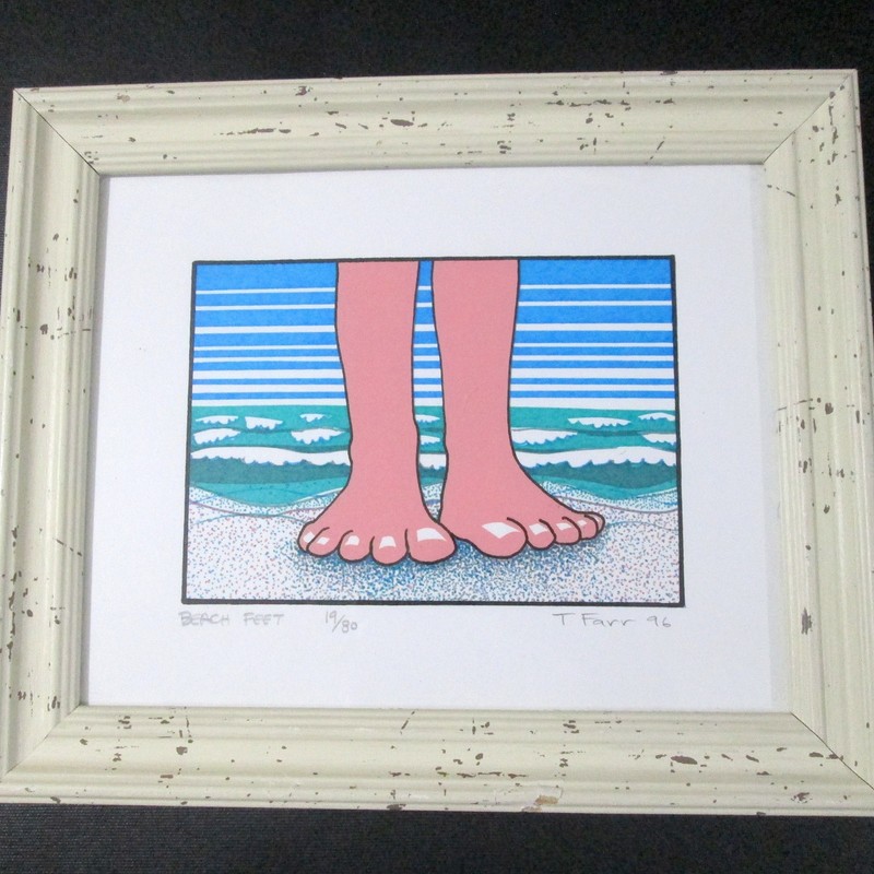 Teresa Farr Beach Feet Serigraph Print Signed Numbered 19/80 T. Farr 1996