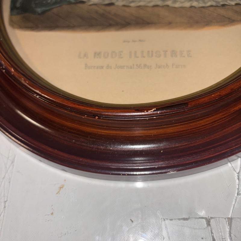 Antique Victorian Oval French Fashion LA Illustree Leroy Imp Paris gallery