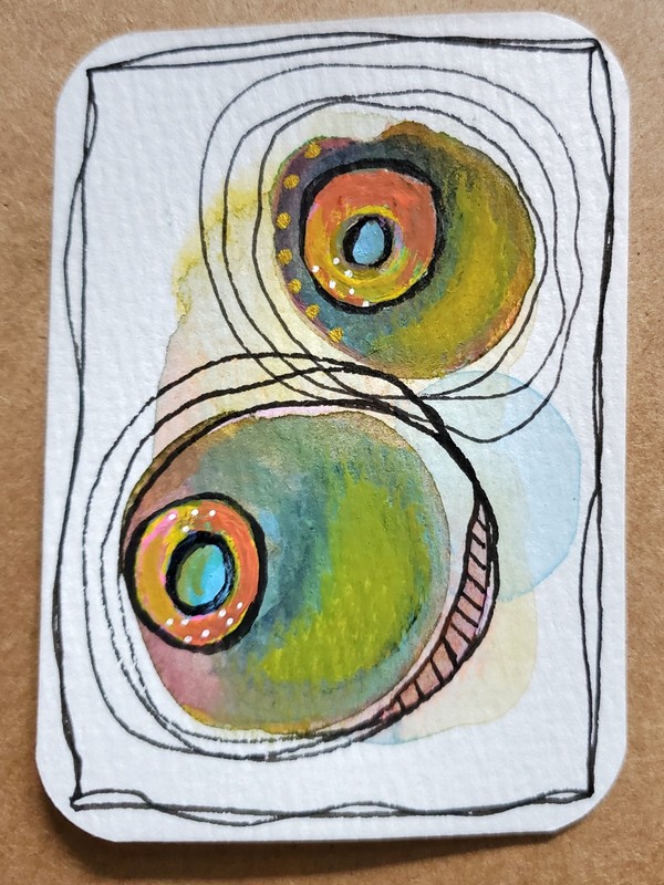 ACEO Original Abstract Art 2.5″ x 3.5″ Numbered Signed OOAK Mixed Media