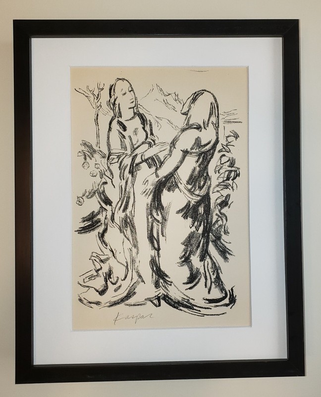 KARL CASPAR Original HAND SIGNED German Expressionist LITHOGRAPH 1919 Framed