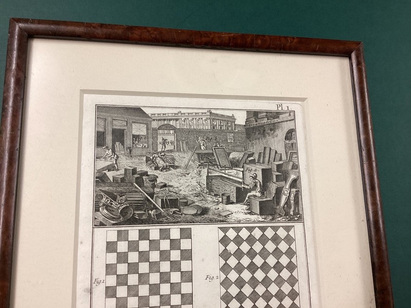 18th Century Engraving Marble Cutting, Designs Architect Robert Benard gallery