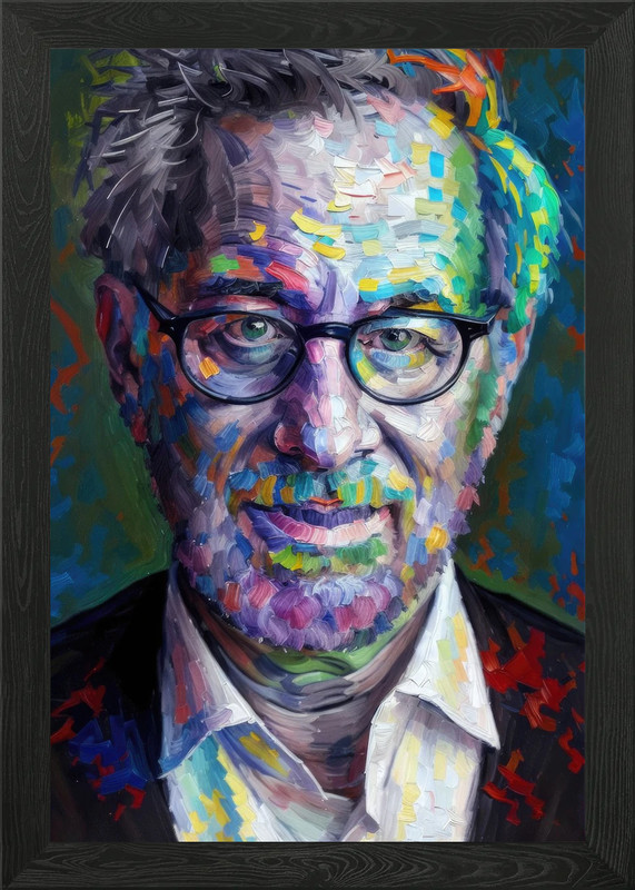 Steven Spielberg – Impasto Art Framed Wall Art Poster Canvas Print Picture