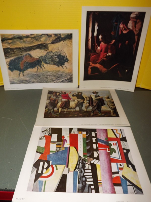 4 Vtg Art Prints 1950’s-60’s f/Museums w/Plate #’s 12.5″x9.5″-Mixed Artist
