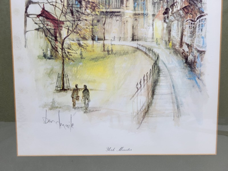 York Minster Framed Print Ben Maile Mounted 50x40cm Gilt Frame Rare Vtg Prop gallery