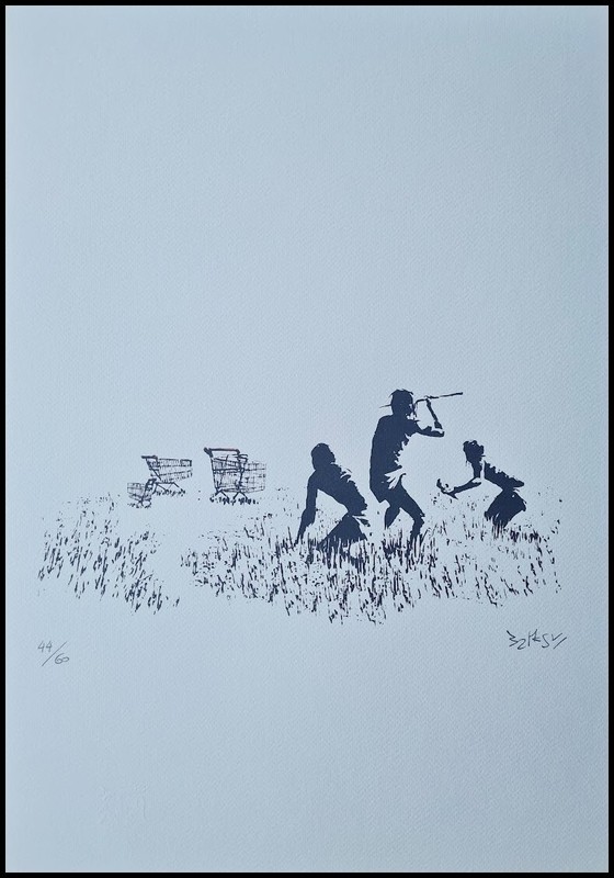 BANKSY * Trolleys * 19.69×13.78 In * Lithograph * Art Print * Limited # 44/60