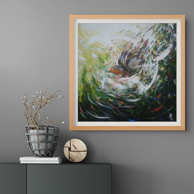 Passing Through, Framed Fine Art Print, Poster, Robin, Garden Birds gallery