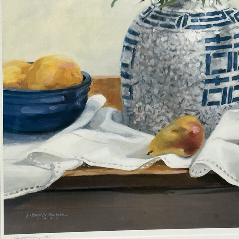 Lucille Berrill Paulsen 1990 Signed Art Print Still Life Summer Pleasures NY gallery