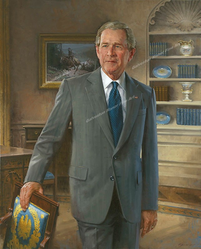 portrait of George W Bush by John Howard Sanden – Giclee Print