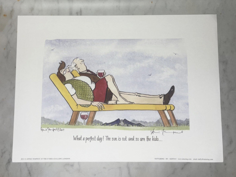 Annie Tempest funny print – Perfect day, suns out and so are kids – 2011 signed