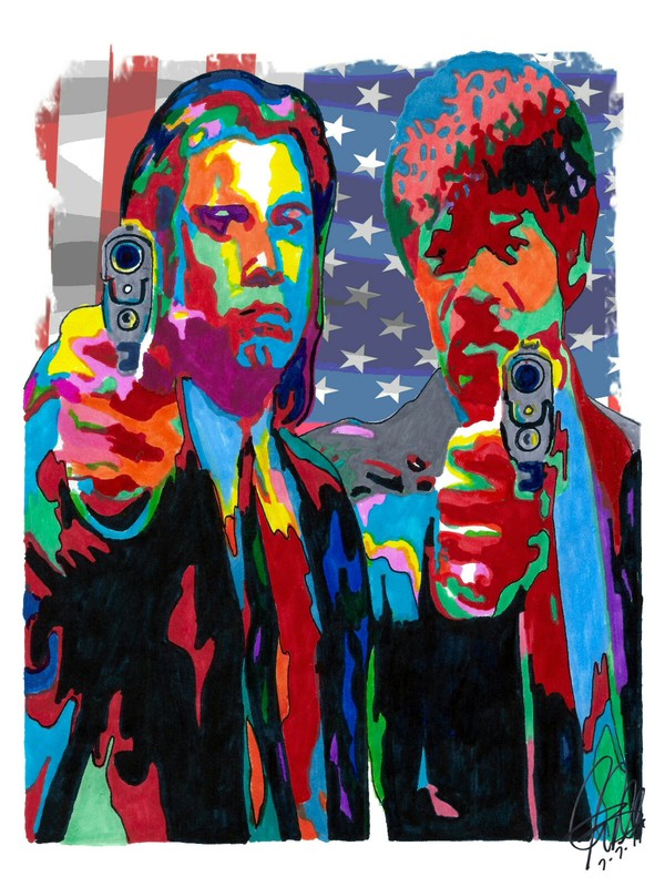 Pulp Fiction Travolta Samuel L Jackson Crime Film Print Poster Wall Art 8.5×11