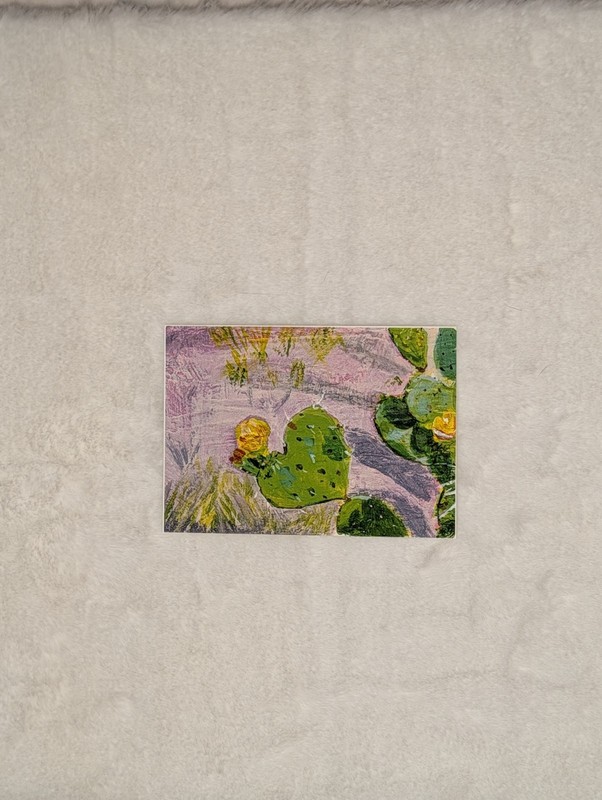 ACEO *Print* Edition Of My Original Art Texas Cactus Plant Pendulum Way Art Card