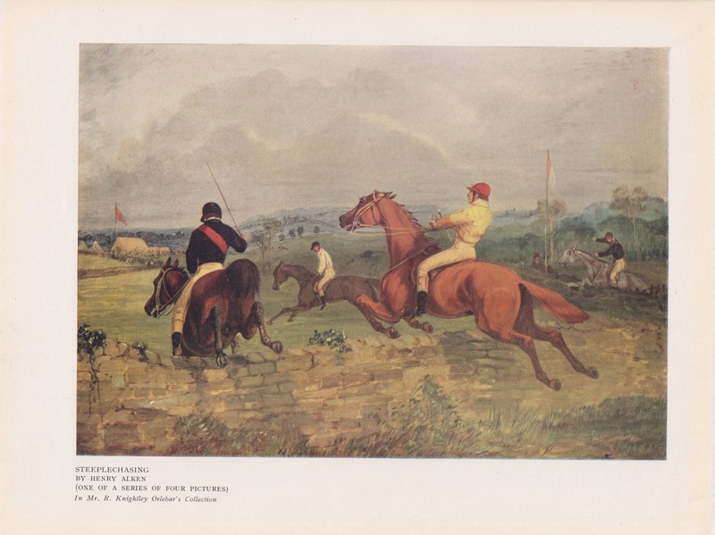 Steeplechase Horse Racing Equestrian Horse Antique Color Art Print 1927