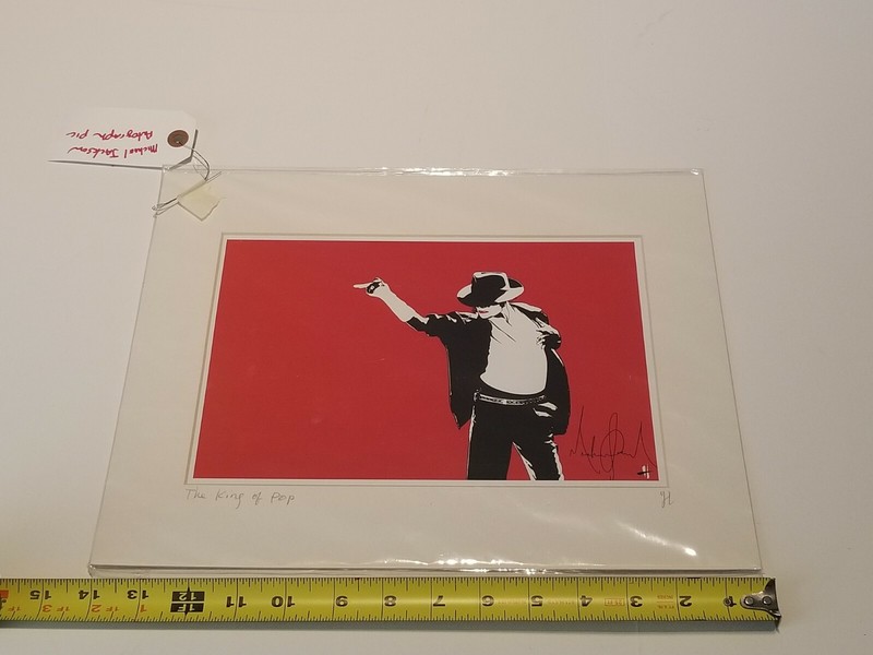 ‘The King of Pop’ Michael Jackson Artist Signed Matted Art Print 14″×11″ Rare