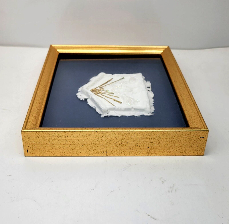 Framed Embossed Pressed Paper Art Cotton Pulp Nativity Scene Handmade Shadow Box gallery