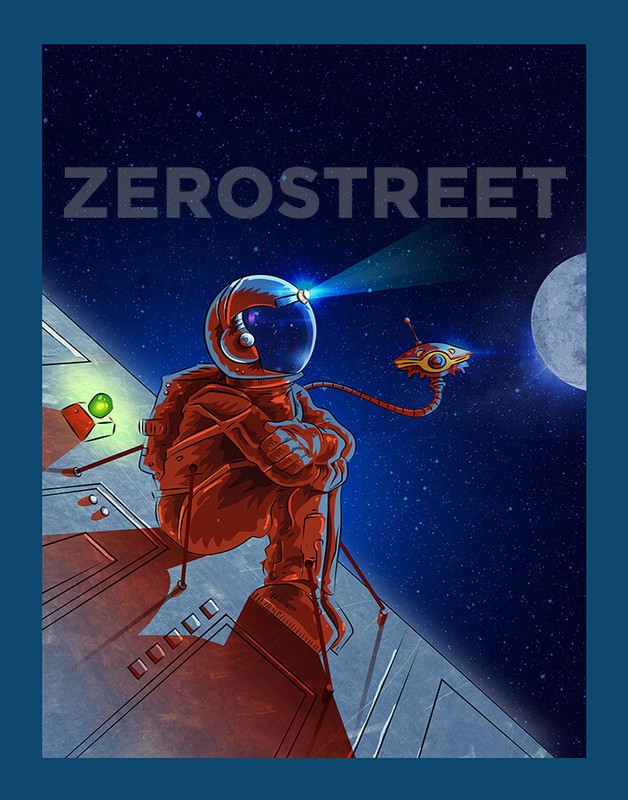 Tales From The Station Cover Science Fiction Space Art Moon Stars Print