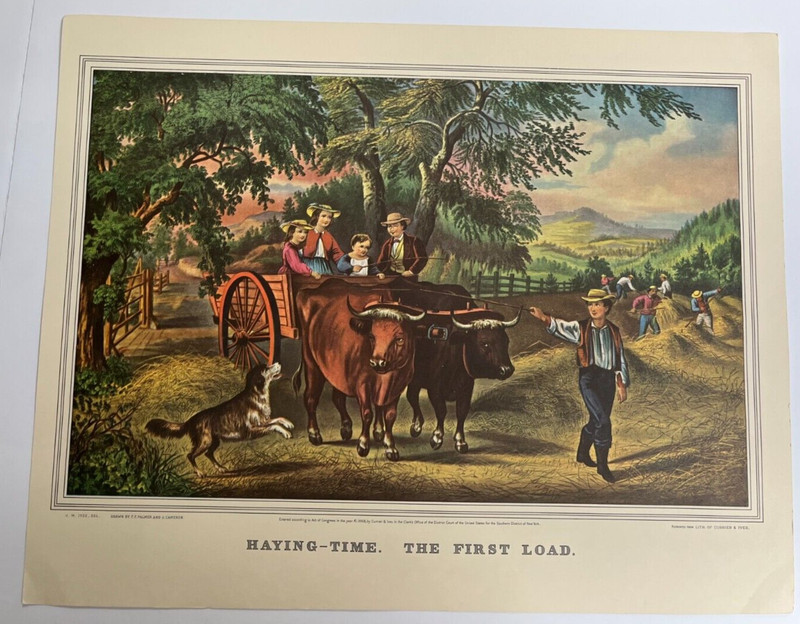 Two Double Sided "Farm Life" Series Reprints by N. Currier, Lith. gallery