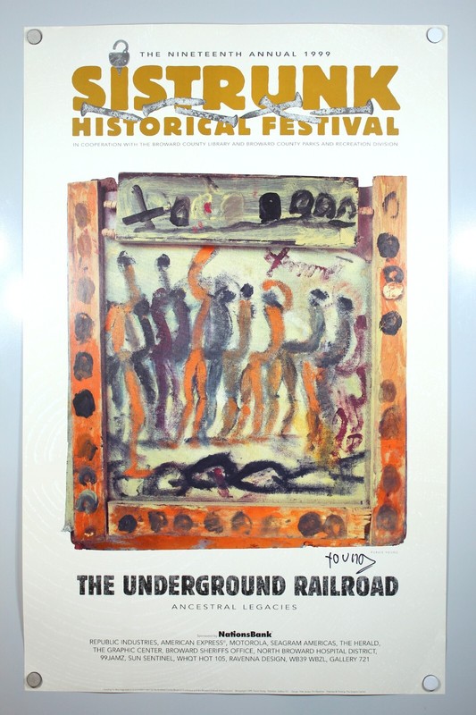 Purvis Young SIGNED Poster-Underground Railroad Ancestral Legacies (A04-B20)
