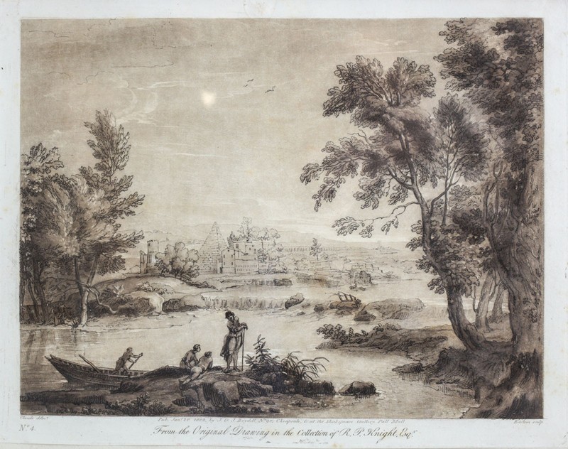 Richard Earlom (18th C) Mezzotint Etching after Claude Lorrain (17th C)