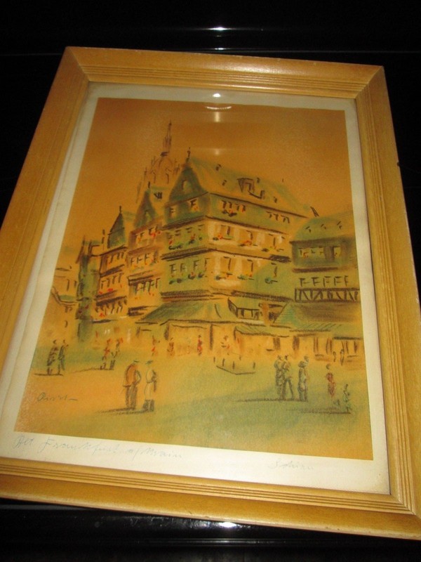 Vintage Signed Marius Girard COLORED PENCIL Framed Art Print 17 INS HIGH