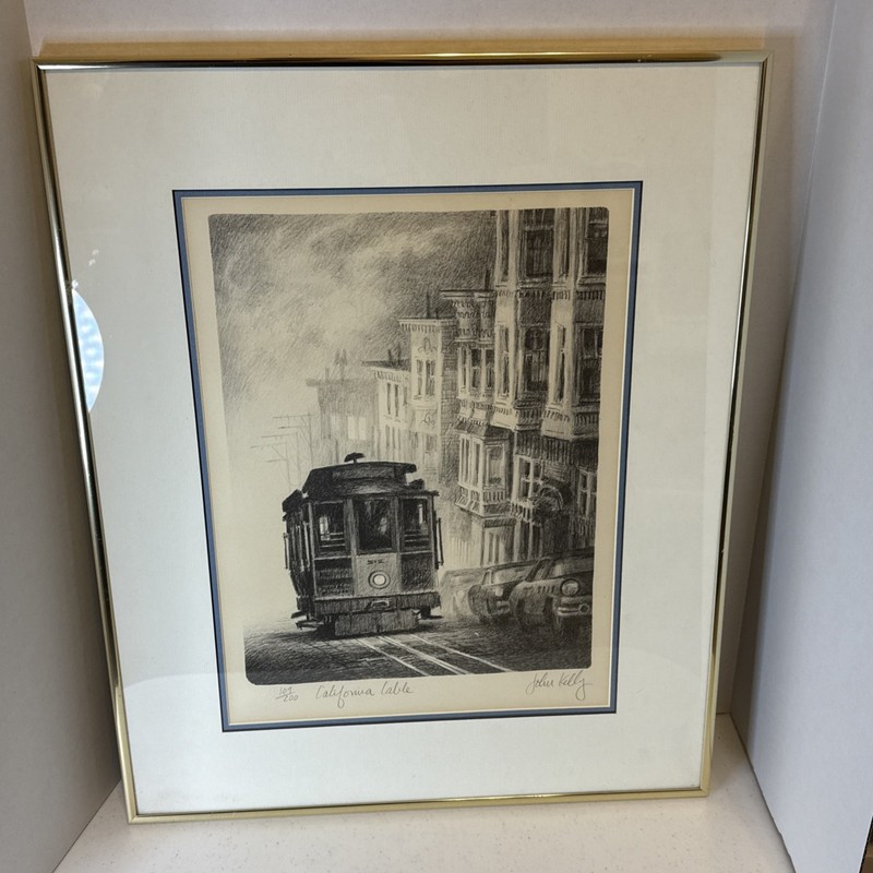 John Kelly (1939-) San Francisco Cable Car Signed Numbered Framed Lithograph👀🔥 gallery